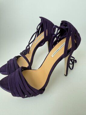 NYC Designer HANDMADE Genuine Suede Leather Strappy Stiletto High Heels NEW